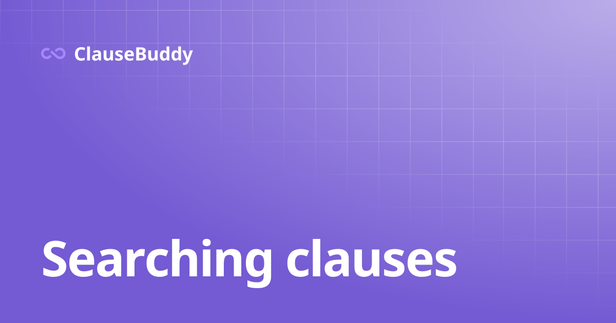 Searching clauses | Quality Library | ClauseBuddy